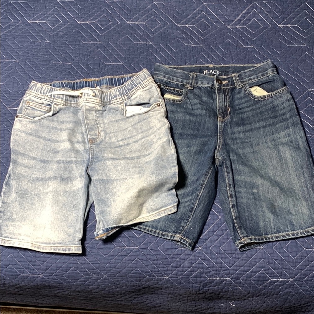 The Children's Place Denim Shorts - Light Blue and Dark Blue